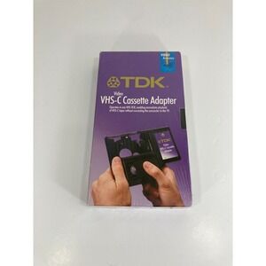 NEW -‎ TDK VHS-C Cassette Adapter Play VHS-C Tapes in a VCR - Sealed NOS